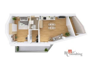 Apartment for sale, 2+kk - 1 bedroom, 68m<sup>2</sup>