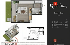 Apartment for rent, 1+KK - Studio, 31m<sup>2</sup>