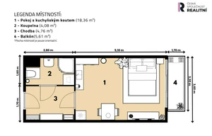 Apartment for rent, 1+KK - Studio, 29m<sup>2</sup>