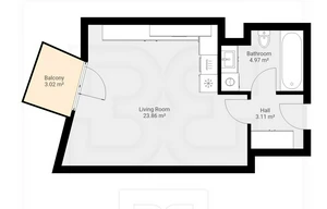 Apartment for rent, 1+KK - Studio, 35m<sup>2</sup>