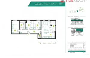 Apartment for sale, 4+kk - 3 bedrooms, 94m<sup>2</sup>