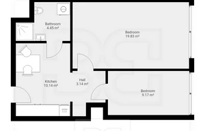 Apartment for rent, 2+1 - 1 bedroom, 49m<sup>2</sup>