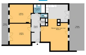 Apartment for rent, 3+kk - 2 bedrooms, 87m<sup>2</sup>