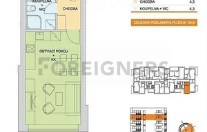 Apartment for rent, 1+KK - Studio, 29m<sup>2</sup>