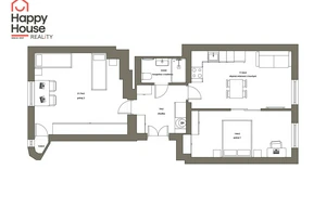 Apartment for sale, 3+kk - 2 bedrooms, 64m<sup>2</sup>