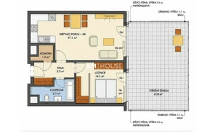 Apartment for sale, 2+kk - 1 bedroom, 54m<sup>2</sup>