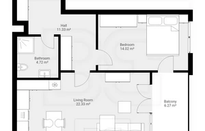 Apartment for rent, 2+kk - 1 bedroom, 55m<sup>2</sup>