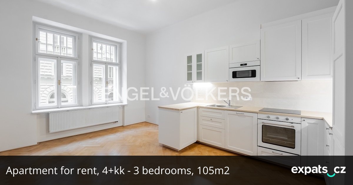 Apartment for rent, 4+kk - 3 bedrooms, 105m2, in Prague, on Náplavní street