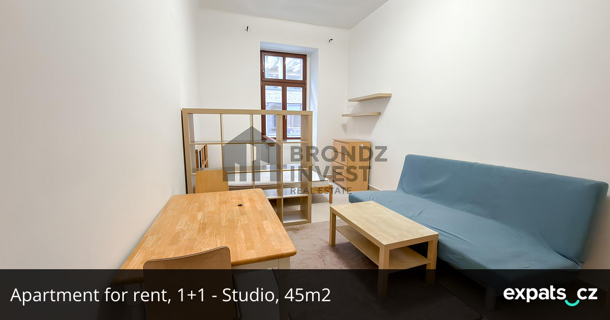 Apartment for rent, 1+1 - Studio, 45m2, in Prague, on Na Valentince street