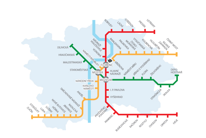Метро пражская на схеме