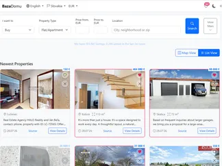 Liked properties are highlighted on the list view. We have a map view too!