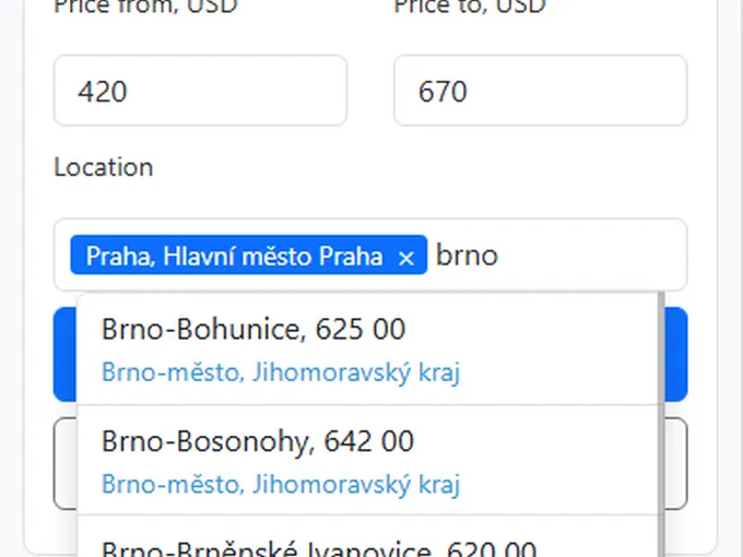 Search across multiple cities or regions with the same filters!