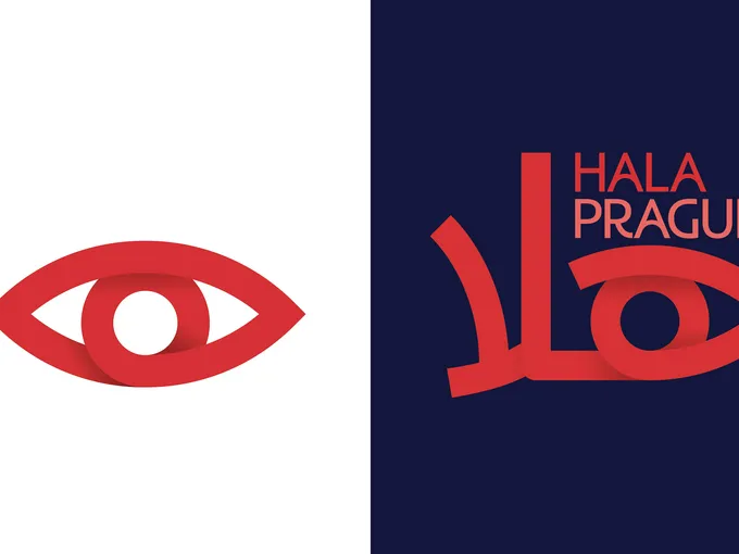 Logo for Hala Prague, an app made especially for the middle eastern travellers to discover Prague. The Arabic word “Hala” for welcome, is featured in the logo where the “ه
