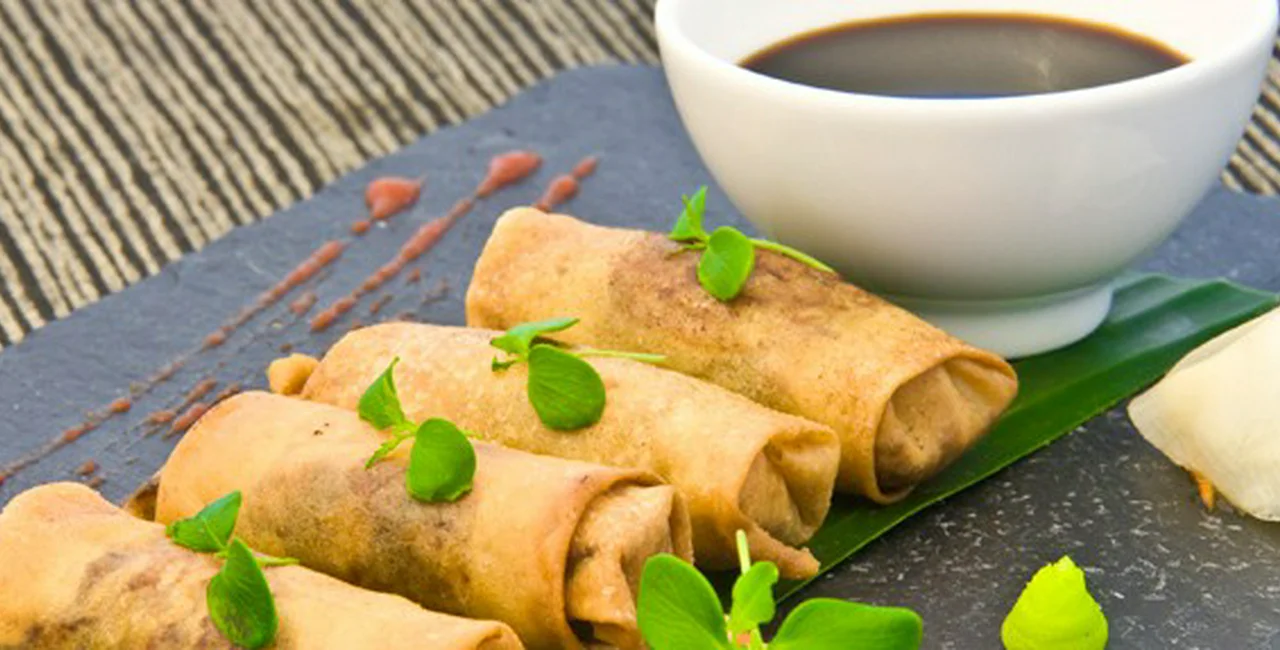 Fried Spring Rolls with Duck Legs and Coriander