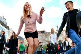 Tap Dancers Mob Brno’s Main Square