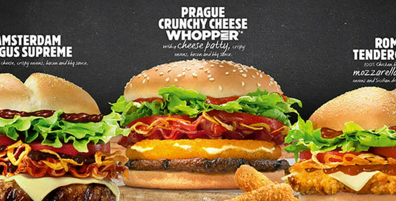 UK Burger King Offers Fried Cheese Prague Whopper - Prague, Czech