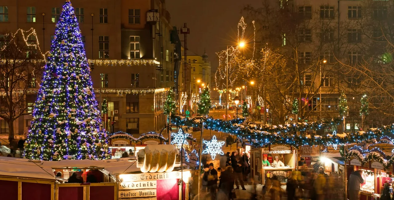 Christmas Market at Náměstí Míru in Prague