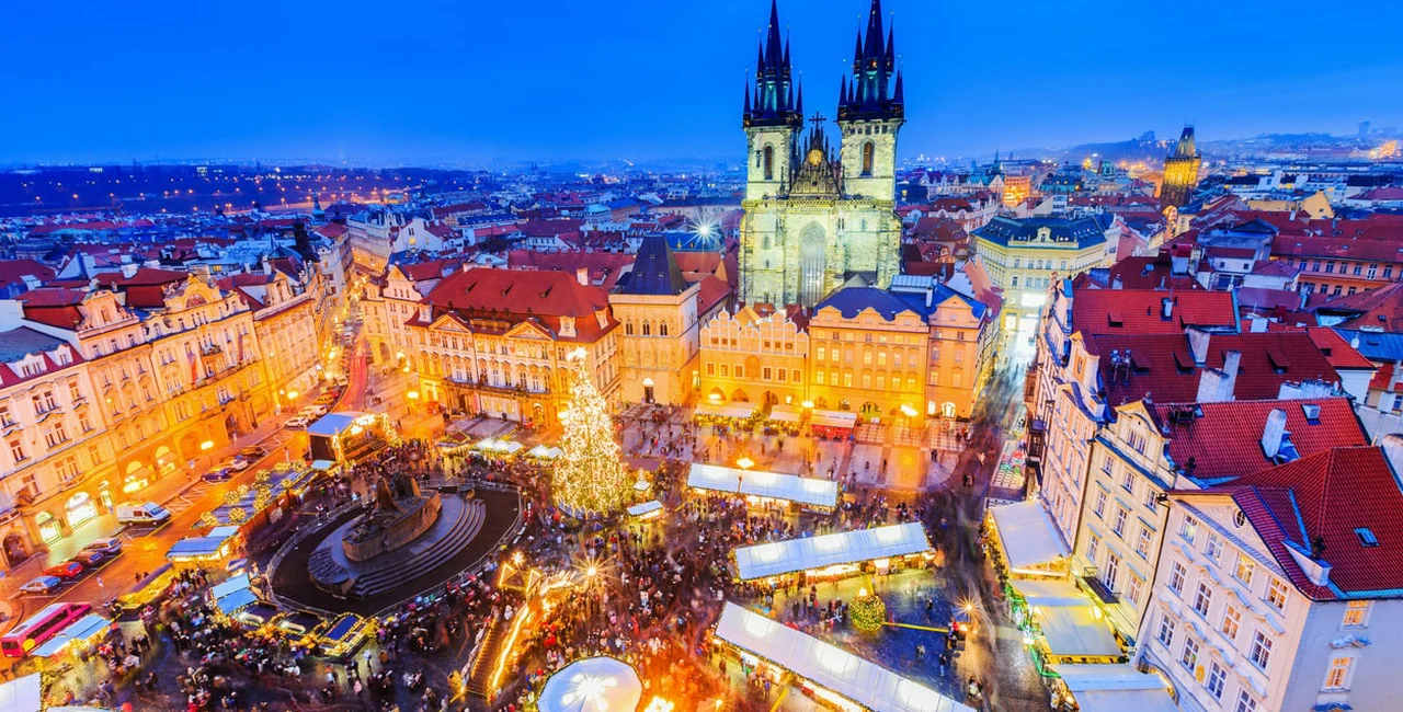 Christmas market at Prague's Old Town Square.