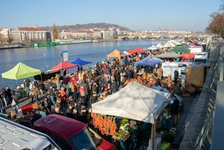 Náplavka farmers' market in November 2018 
