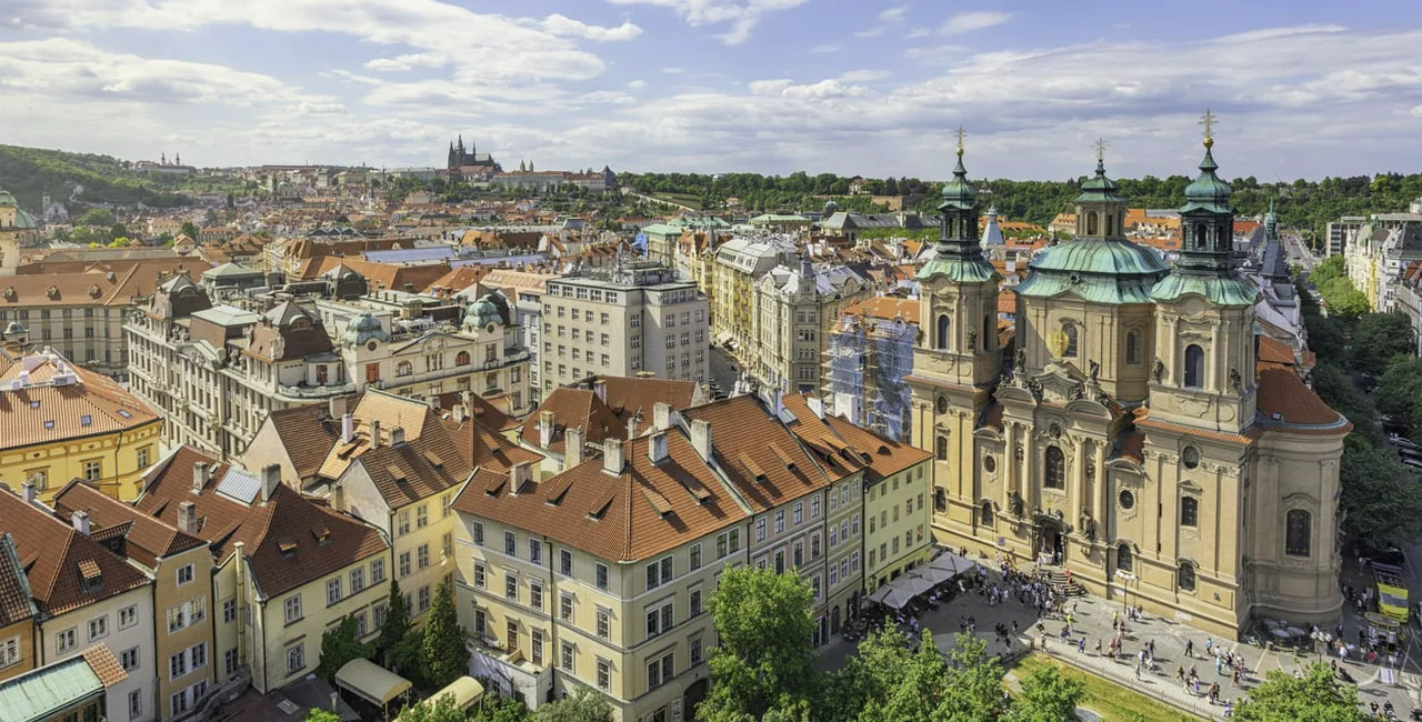 View over central Prague's Old Town district