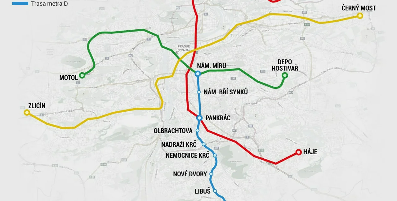 Prague Metro with new D line via DPP