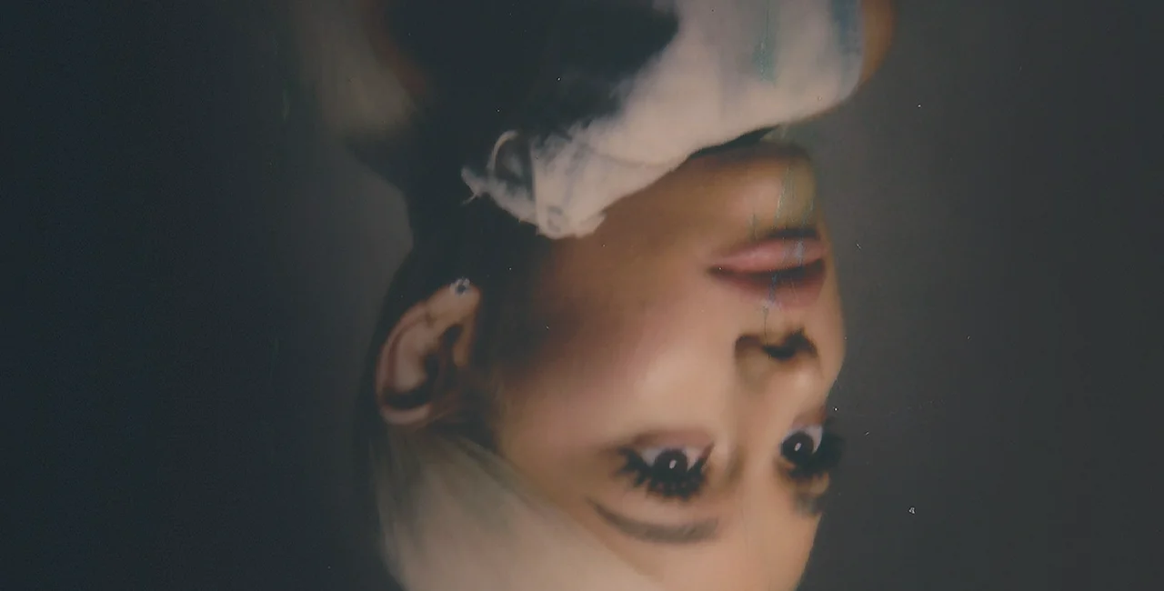 Upside-down promotional photo for Ariana Grande’s Sweetener World Tour. via Live Nation