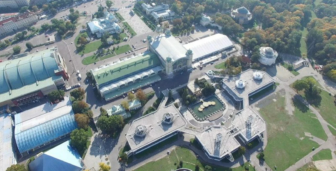 Aerial view of Výstaviště via Praha.eu