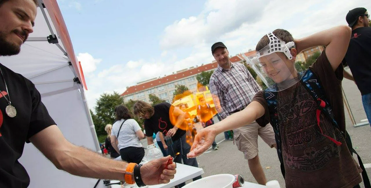 Prague's annual giant open-air lab invites school kids to love science