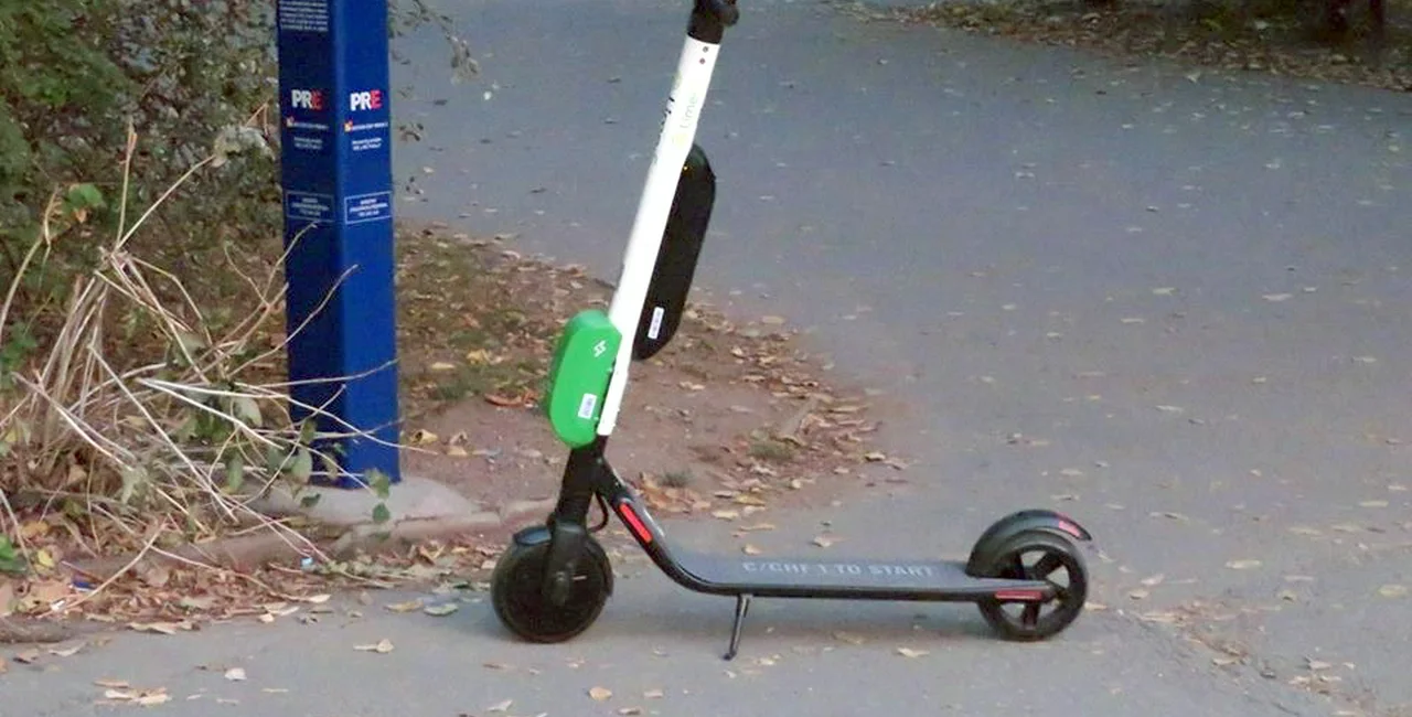 Lime scooter in a park in Prague 2. via Raymond Johnston