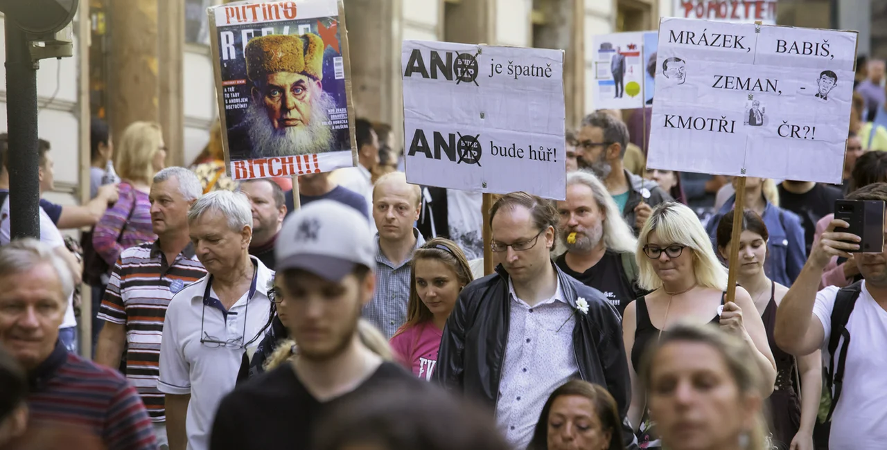 Political demonstration in Prague (illustrative image)