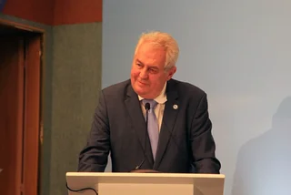 Miloš  Zeman at the Rhodes Forum in 2014 via Wikimedia / World Public Forum Dialogue of Civilizations
