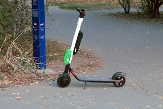 Lime scooter in a park in Prague 2. via Raymond Johnston