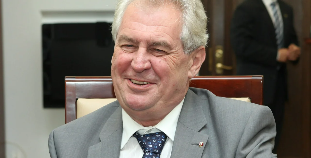 Miloš Zeman at the Polish Senate in 2013 via Wikimedia / Michał Józefaciuk