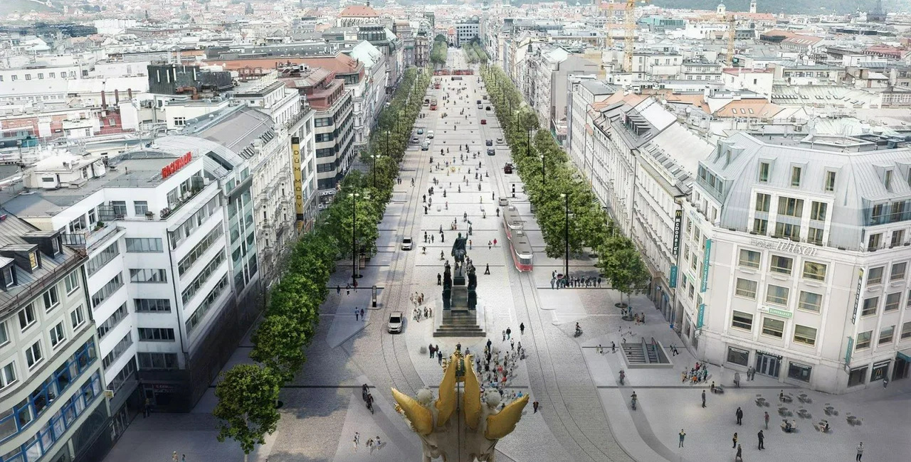 New design for the top of Wenceslas Square. via IPR Praha