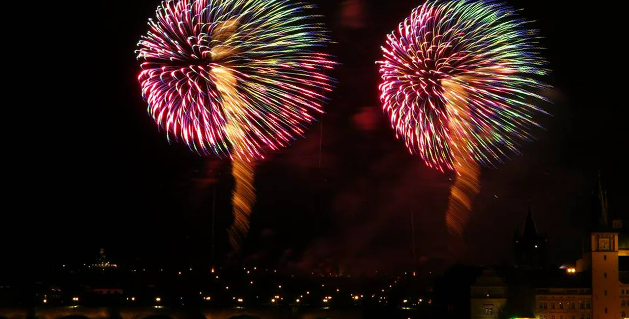 New Year's Day fireworks in Prague. via Raymond Johnston
