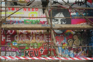 Wall Is Over: Prague's Lennon Wall covered by tarps, will re-emerge as a gallery for professional artists