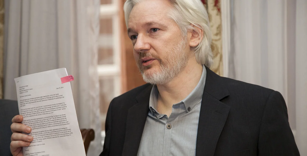 Julian Assange at a 2014 press conference in London via Wikimedia / Cancillería del Ecuador