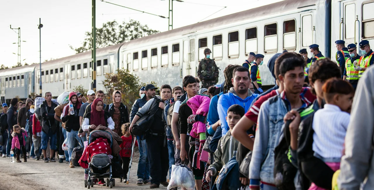 Refugees at Zákány Railway Station in Hungary, October 2015