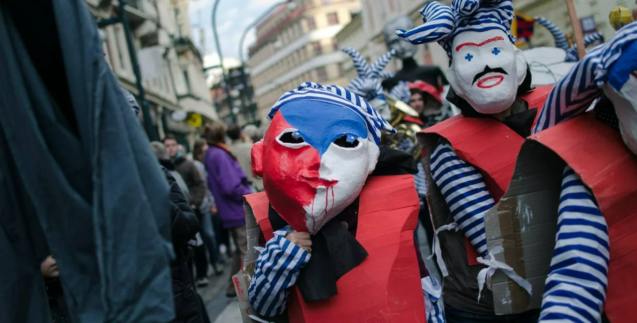 A carnival parade passes through Prague on November 17 (Photo via Festival Svobody)