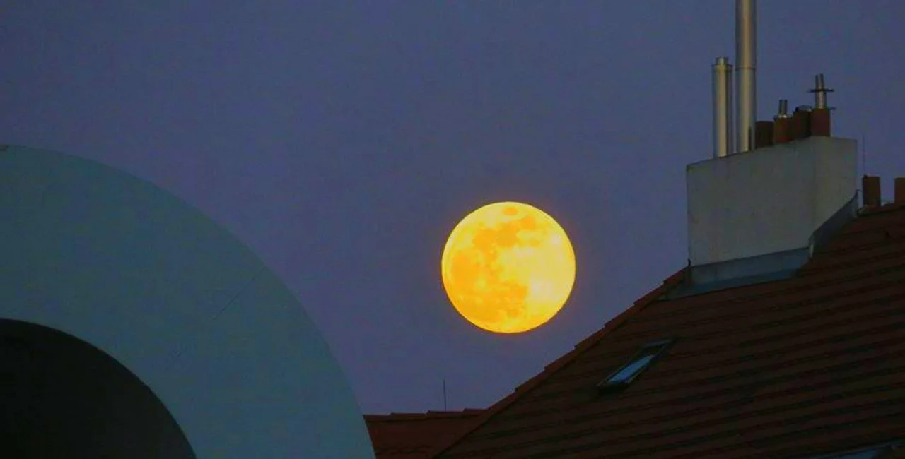Full moon over Prague. via Raymond Johnston