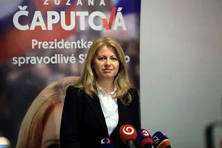 Zuzana Čaputová during her 2019 presidential campaign via Wikimedia Commons / Slavomír Frešo
