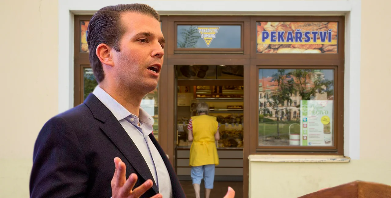 Donlad Trump Jr. via Wikimedia / Max Goldberg from USA | Czech bakery via iStock.com / zenaphoto