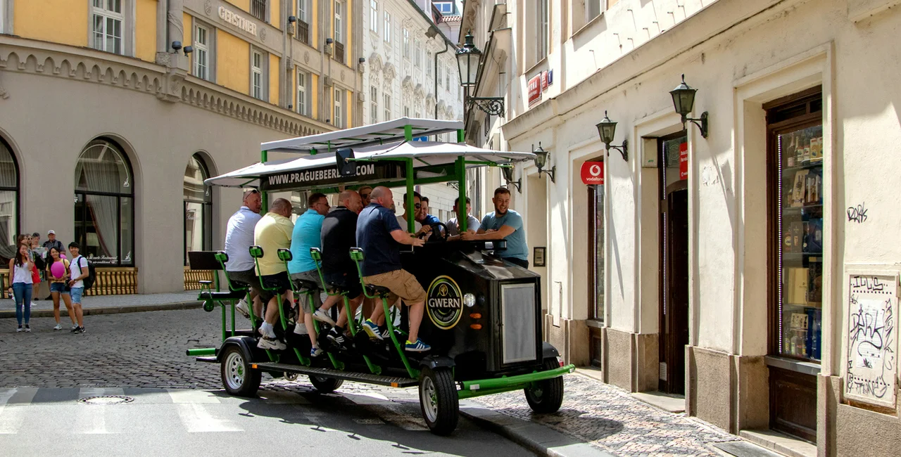 Prague puts the brakes on beer bikes, with new signs banning the vehicles going up