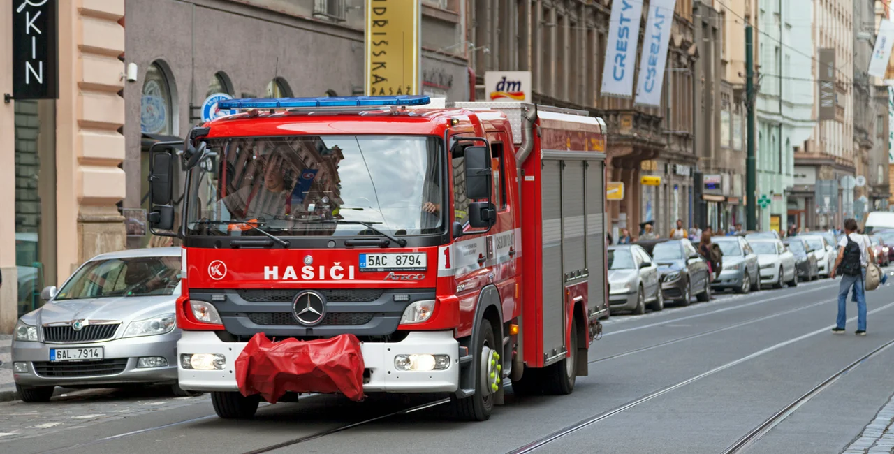 June, 2018: A Prague fire truck returns to the station via iStock / Gwengoat