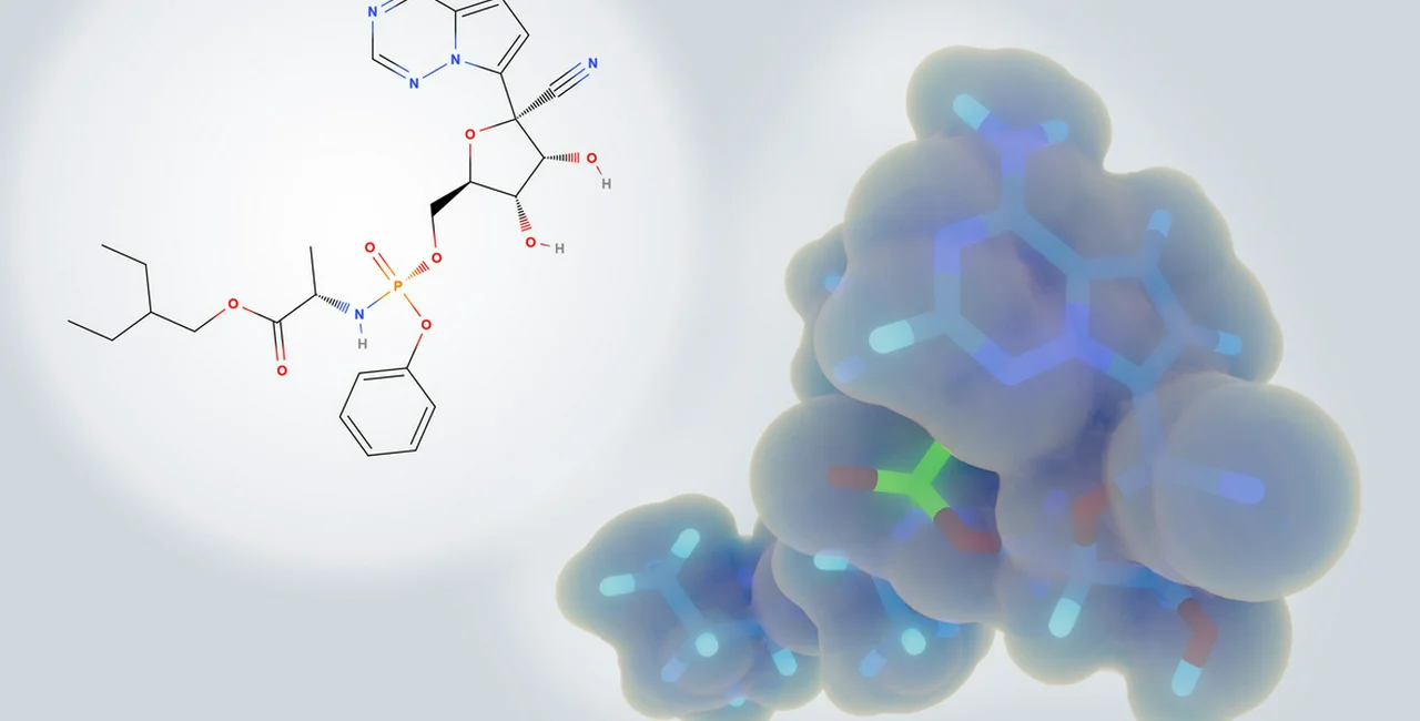 The nucleotide analog remdesivir,  a promising antiviral drug against coronavirus. 3D render via iStock / selvanegra
