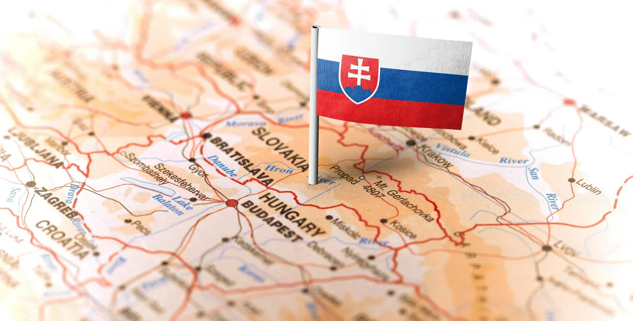 Map of central Europe with Slovakian flag via iStock.com / MarkRubens