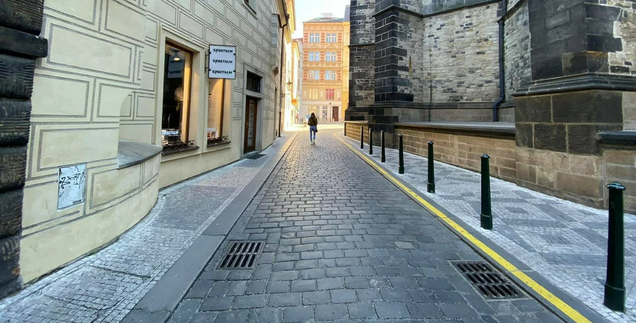 Narrow lane in Prague's Old Town Square / photo via Jason Pirodsky