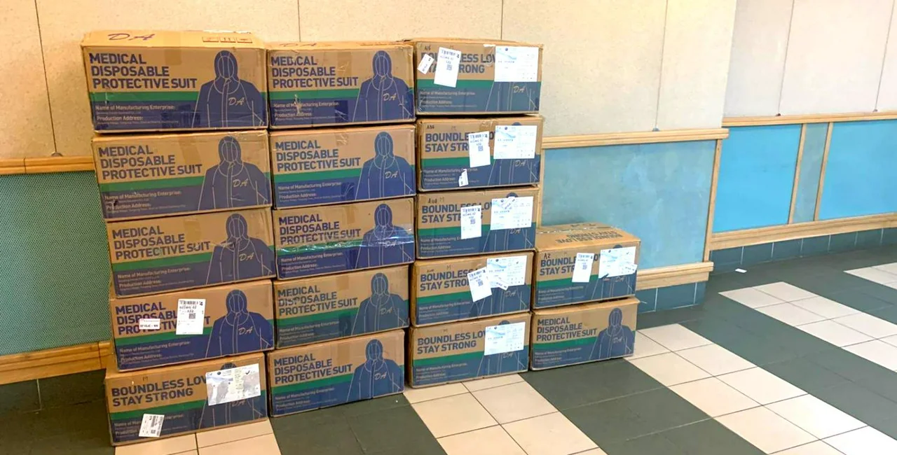 Shipment of protective suits . via Twitter