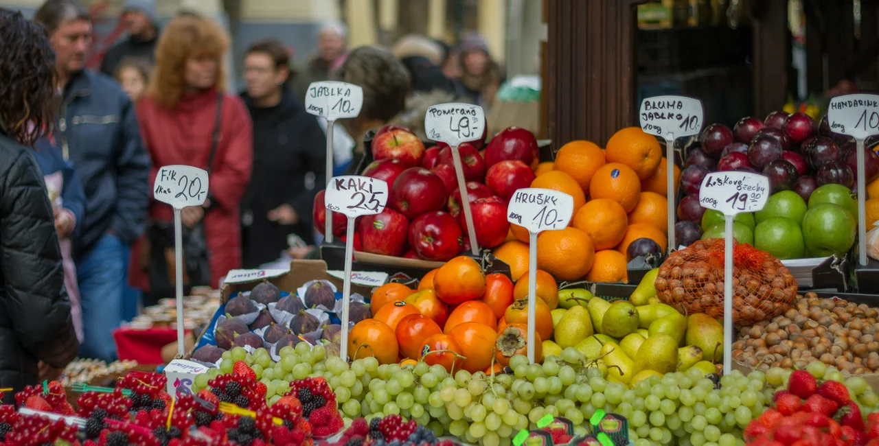 Prague farmers market in October, 2015 via iStock