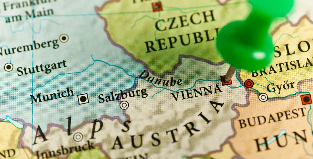 Map of Europe with focus on Austria, Czech Republic via iStock / Pawel Gaul
